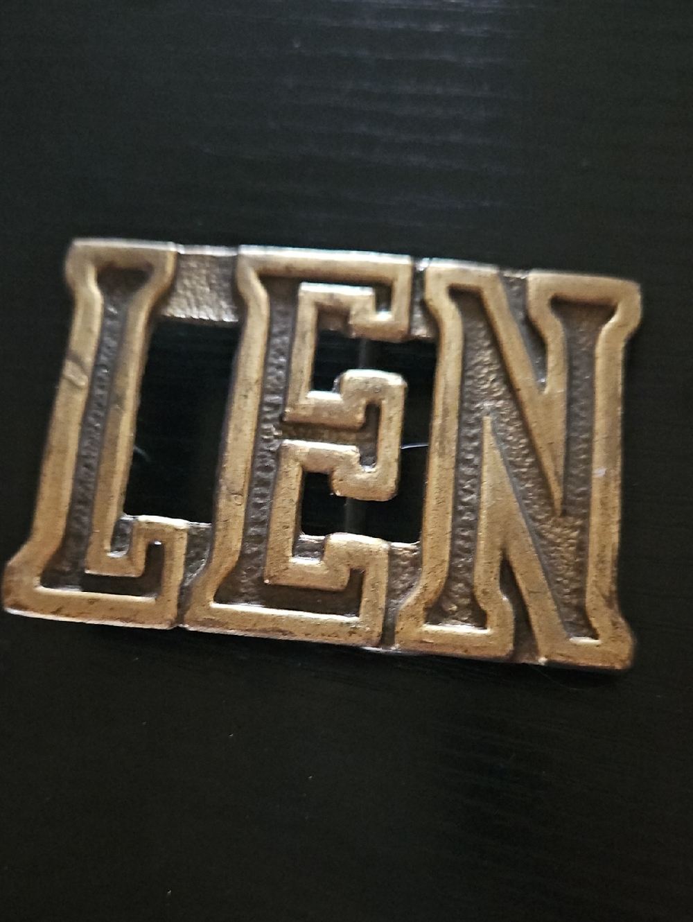 LEN Letter Buckle - Gold Tone